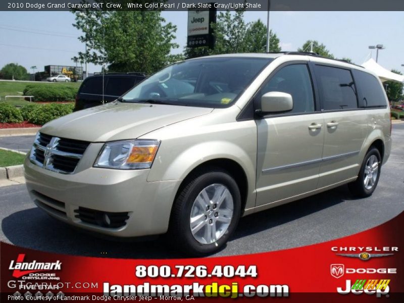 White Gold Pearl / Dark Slate Gray/Light Shale 2010 Dodge Grand Caravan SXT Crew