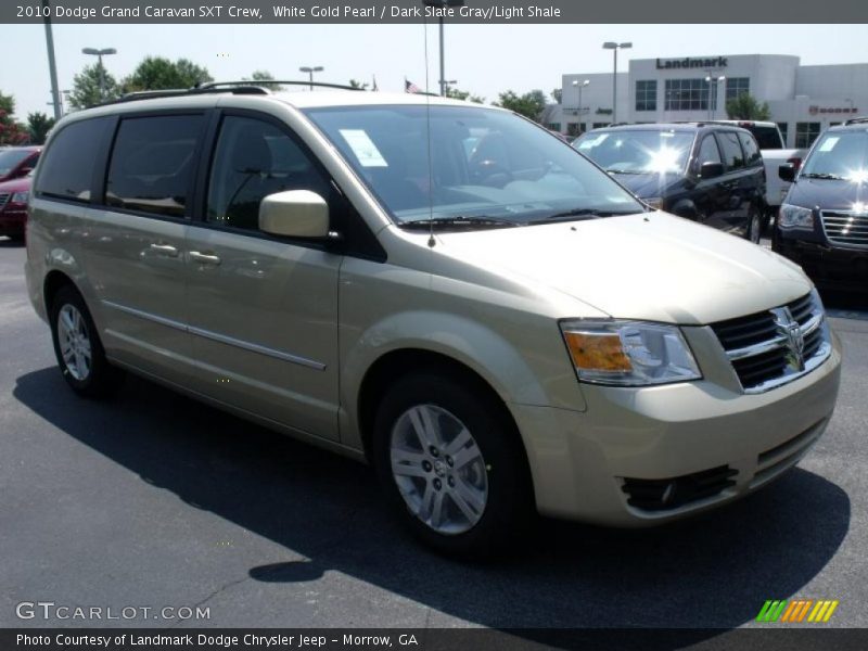 White Gold Pearl / Dark Slate Gray/Light Shale 2010 Dodge Grand Caravan SXT Crew