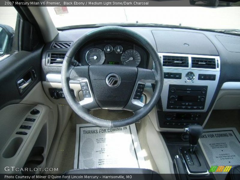 Black Ebony / Medium Light Stone/Dark Charcoal 2007 Mercury Milan V6 Premier