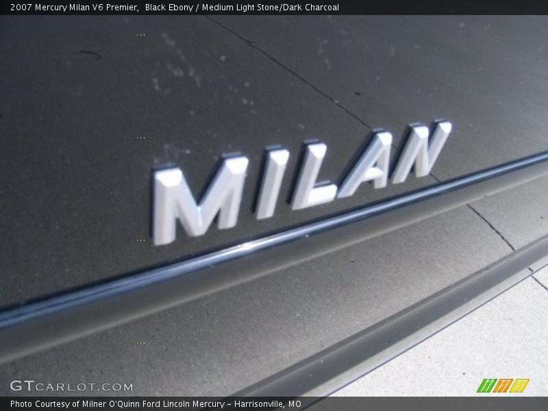 Black Ebony / Medium Light Stone/Dark Charcoal 2007 Mercury Milan V6 Premier