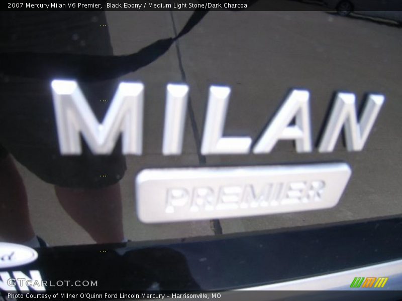 Black Ebony / Medium Light Stone/Dark Charcoal 2007 Mercury Milan V6 Premier