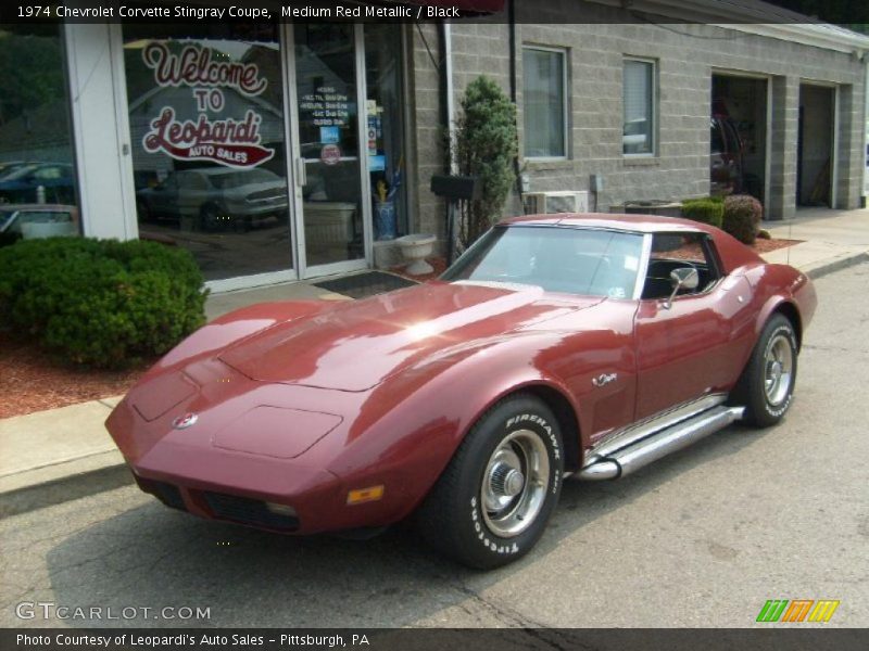 Medium Red Metallic / Black 1974 Chevrolet Corvette Stingray Coupe
