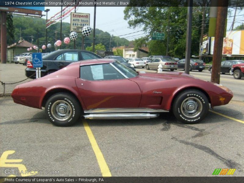 Medium Red Metallic / Black 1974 Chevrolet Corvette Stingray Coupe