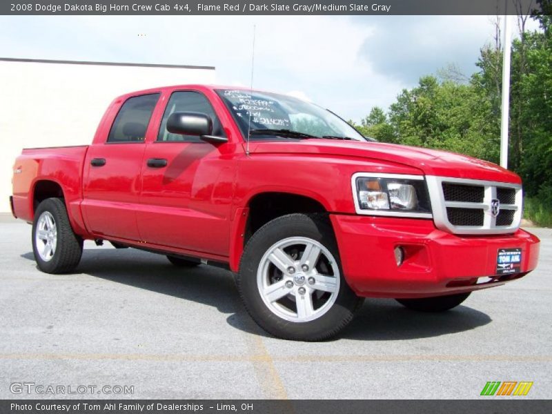 Flame Red / Dark Slate Gray/Medium Slate Gray 2008 Dodge Dakota Big Horn Crew Cab 4x4