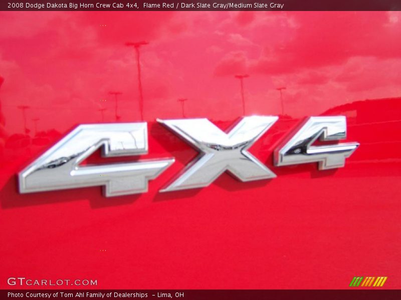 Flame Red / Dark Slate Gray/Medium Slate Gray 2008 Dodge Dakota Big Horn Crew Cab 4x4
