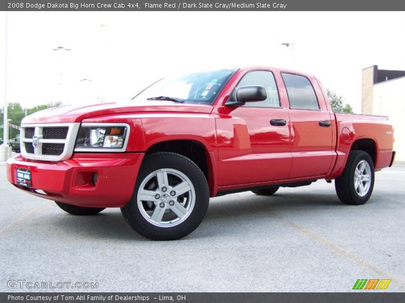 Flame Red / Dark Slate Gray/Medium Slate Gray 2008 Dodge Dakota Big Horn Crew Cab 4x4