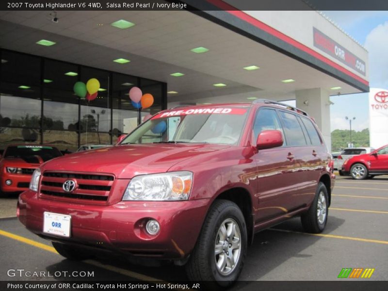 Salsa Red Pearl / Ivory Beige 2007 Toyota Highlander V6 4WD