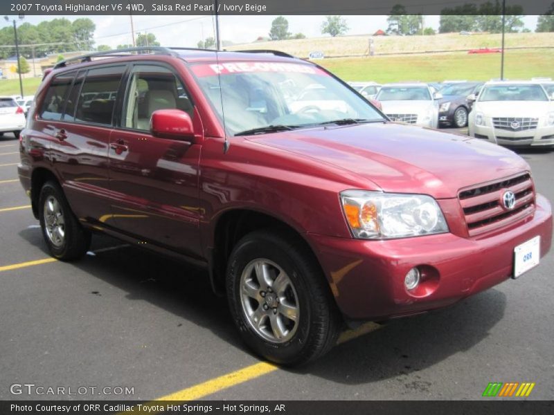 Salsa Red Pearl / Ivory Beige 2007 Toyota Highlander V6 4WD