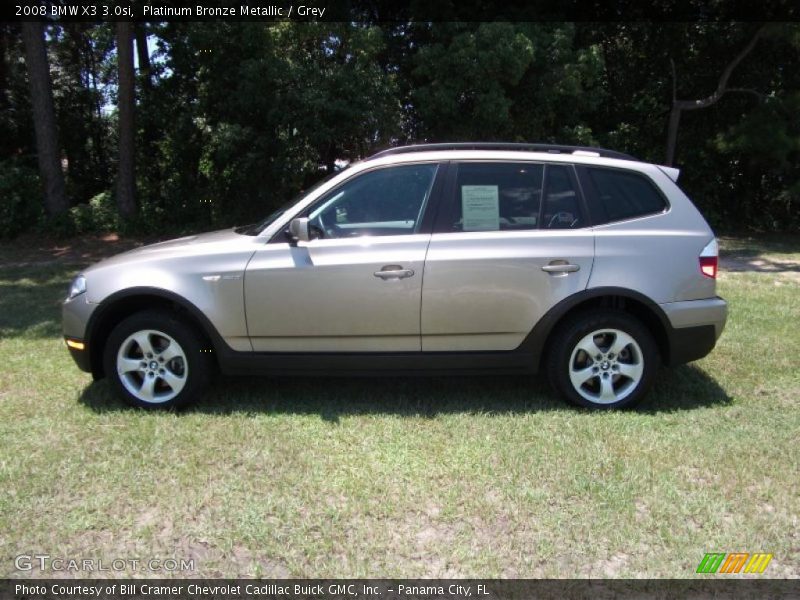 Platinum Bronze Metallic / Grey 2008 BMW X3 3.0si