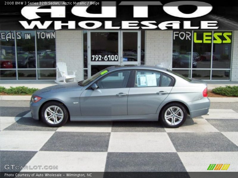 Arctic Metallic / Beige 2008 BMW 3 Series 328i Sedan