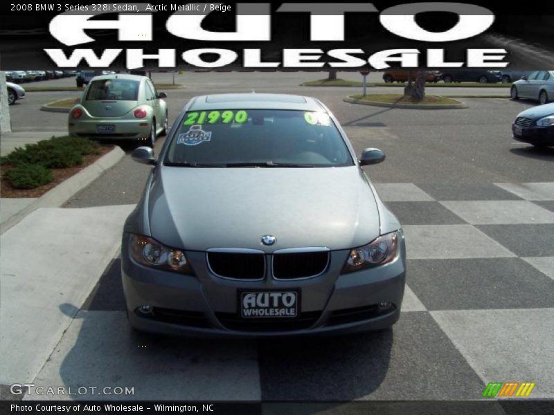 Arctic Metallic / Beige 2008 BMW 3 Series 328i Sedan