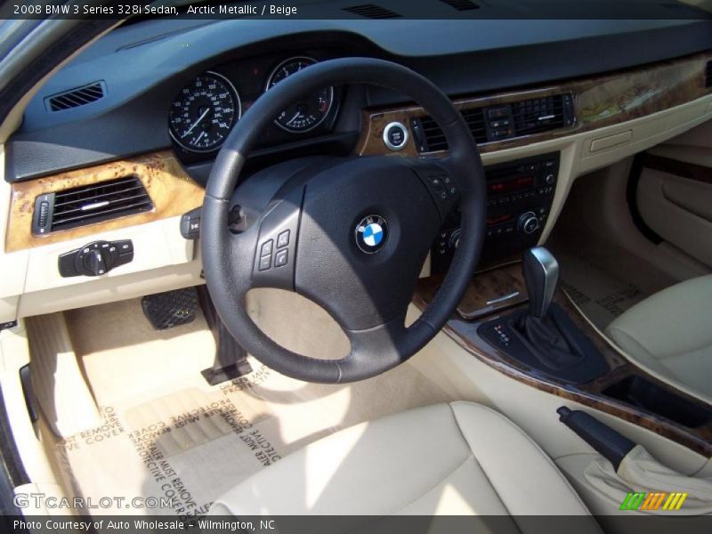 Arctic Metallic / Beige 2008 BMW 3 Series 328i Sedan
