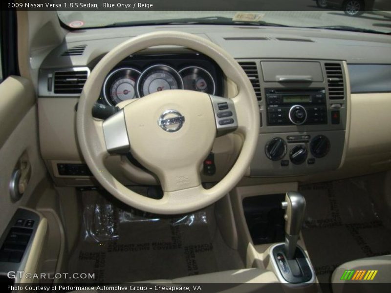 Blue Onyx / Beige 2009 Nissan Versa 1.8 S Sedan