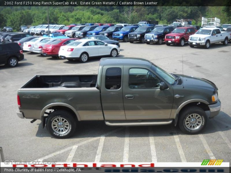 Estate Green Metallic / Castano Brown Leather 2002 Ford F150 King Ranch SuperCab 4x4