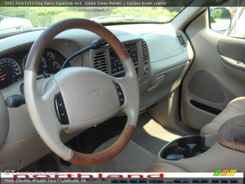 Estate Green Metallic / Castano Brown Leather 2002 Ford F150 King Ranch SuperCab 4x4