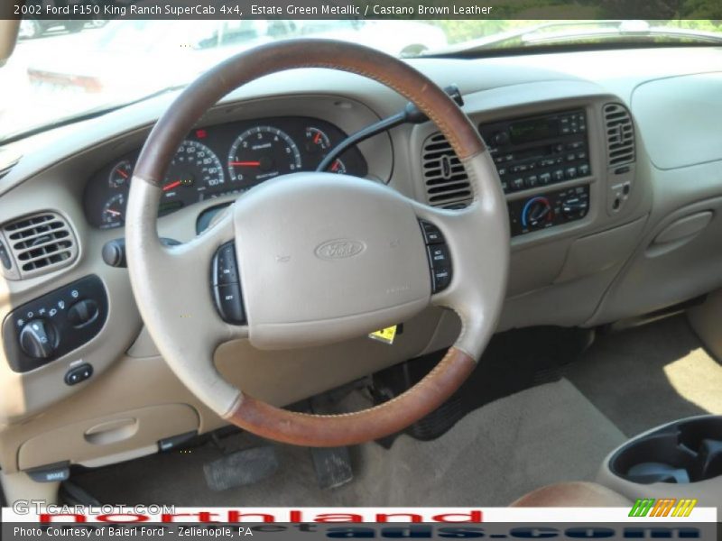 Estate Green Metallic / Castano Brown Leather 2002 Ford F150 King Ranch SuperCab 4x4