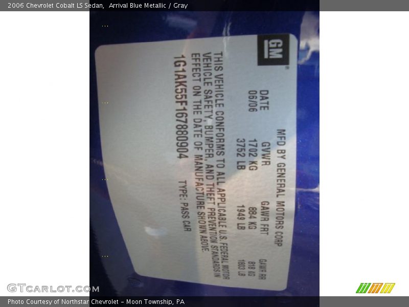 Arrival Blue Metallic / Gray 2006 Chevrolet Cobalt LS Sedan