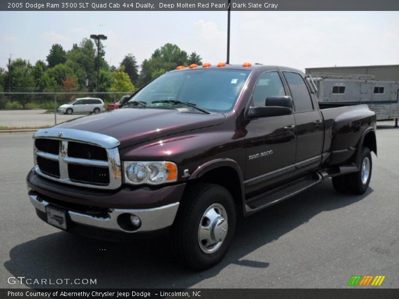 Deep Molten Red Pearl / Dark Slate Gray 2005 Dodge Ram 3500 SLT Quad Cab 4x4 Dually