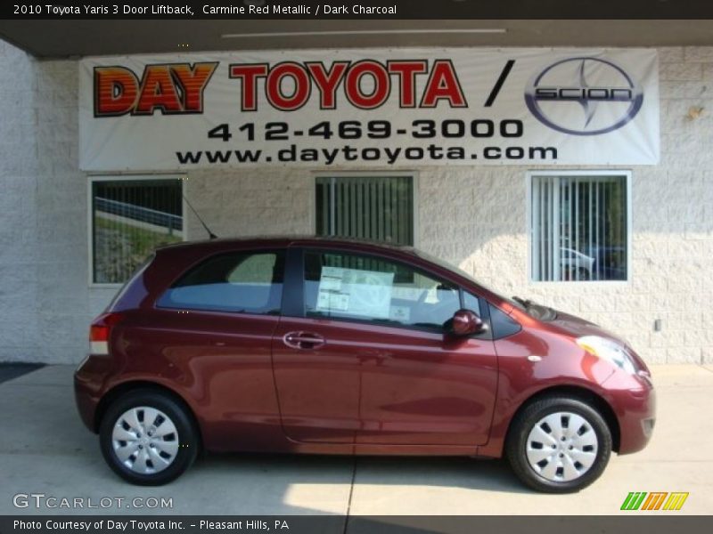 Carmine Red Metallic / Dark Charcoal 2010 Toyota Yaris 3 Door Liftback