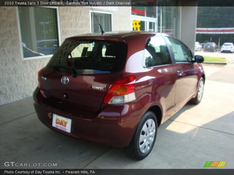 Carmine Red Metallic / Dark Charcoal 2010 Toyota Yaris 3 Door Liftback