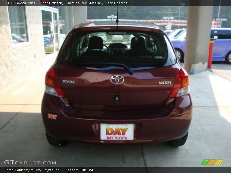Carmine Red Metallic / Dark Charcoal 2010 Toyota Yaris 3 Door Liftback