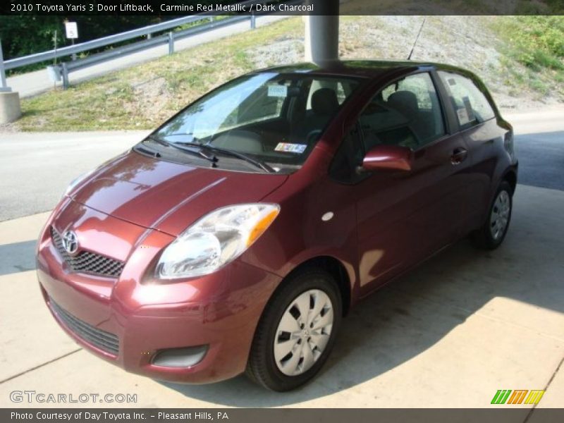 Carmine Red Metallic / Dark Charcoal 2010 Toyota Yaris 3 Door Liftback