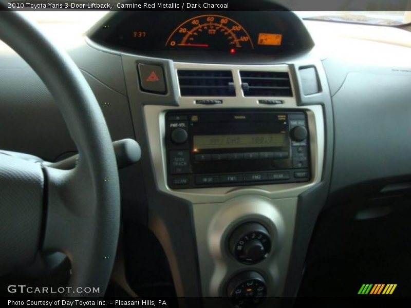 Carmine Red Metallic / Dark Charcoal 2010 Toyota Yaris 3 Door Liftback