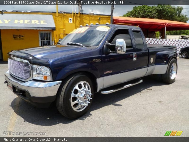 True Blue Metallic / Medium Flint 2004 Ford F350 Super Duty XLT SuperCab 4x4 Dually
