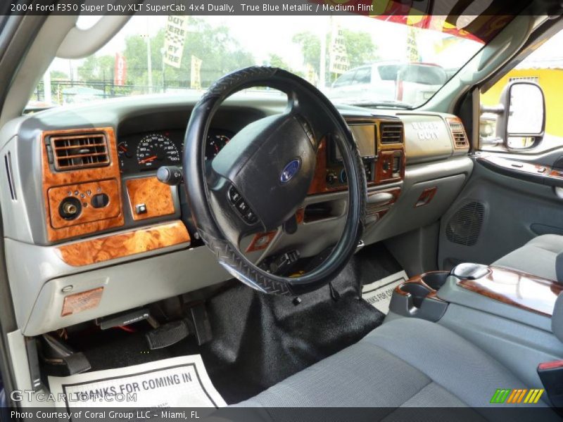 True Blue Metallic / Medium Flint 2004 Ford F350 Super Duty XLT SuperCab 4x4 Dually