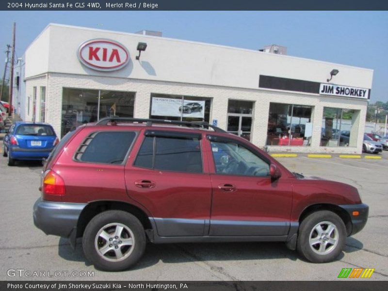 Merlot Red / Beige 2004 Hyundai Santa Fe GLS 4WD