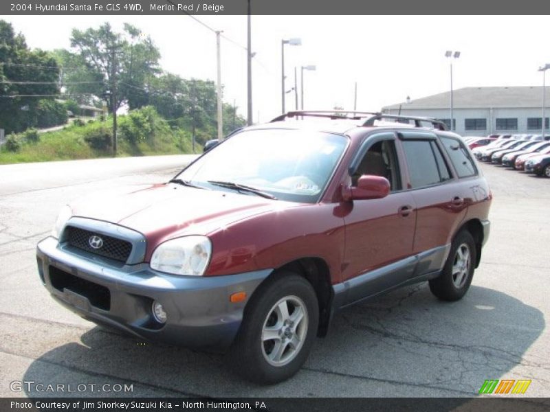 Merlot Red / Beige 2004 Hyundai Santa Fe GLS 4WD