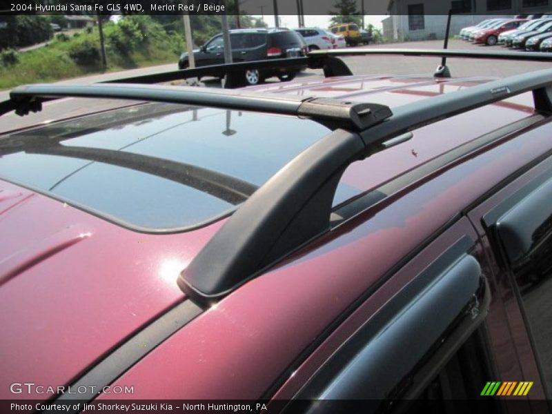 Merlot Red / Beige 2004 Hyundai Santa Fe GLS 4WD