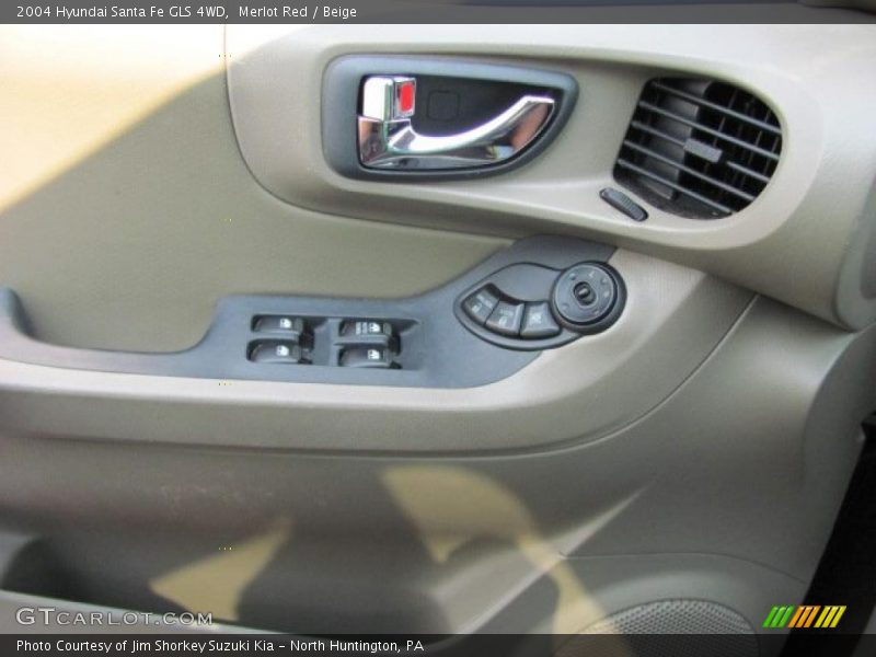 Merlot Red / Beige 2004 Hyundai Santa Fe GLS 4WD