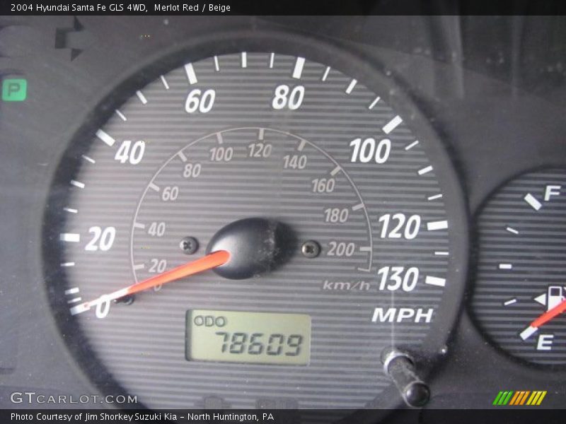 Merlot Red / Beige 2004 Hyundai Santa Fe GLS 4WD