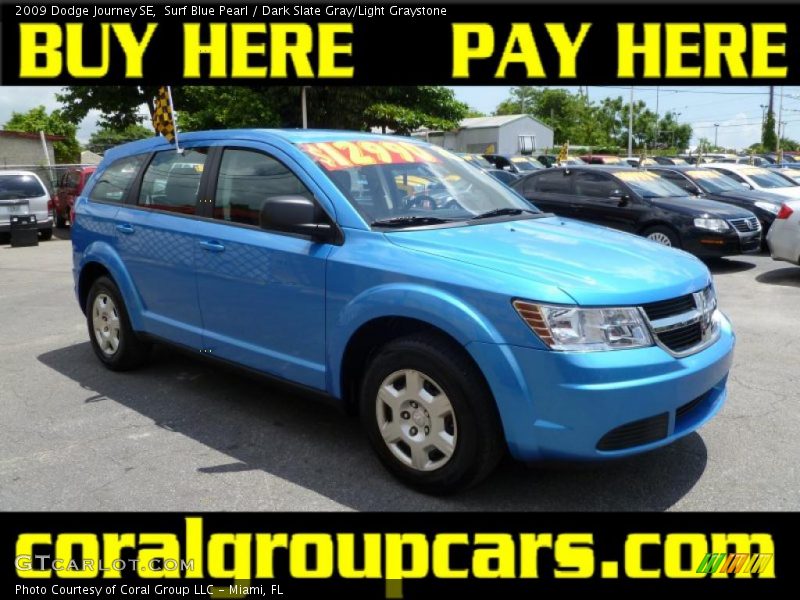 Surf Blue Pearl / Dark Slate Gray/Light Graystone 2009 Dodge Journey SE