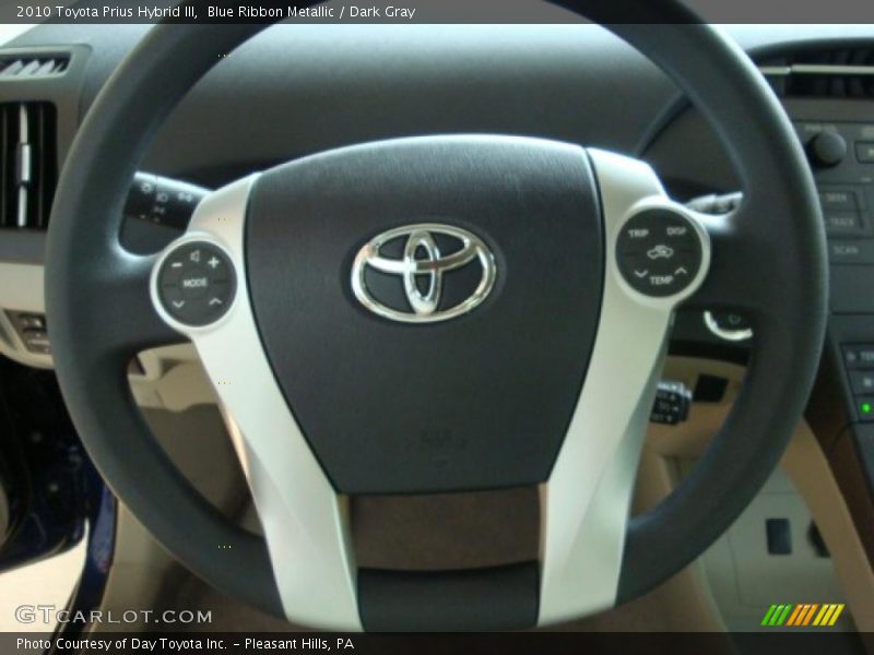 Blue Ribbon Metallic / Dark Gray 2010 Toyota Prius Hybrid III