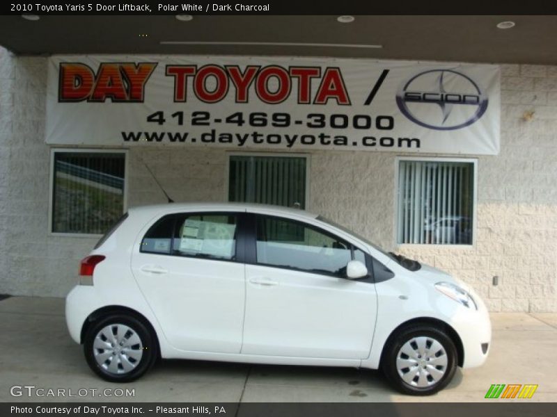 Polar White / Dark Charcoal 2010 Toyota Yaris 5 Door Liftback