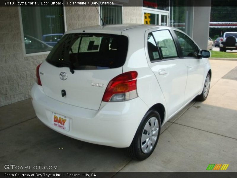 Polar White / Dark Charcoal 2010 Toyota Yaris 5 Door Liftback