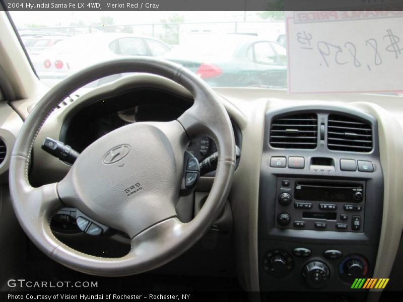 Merlot Red / Gray 2004 Hyundai Santa Fe LX 4WD