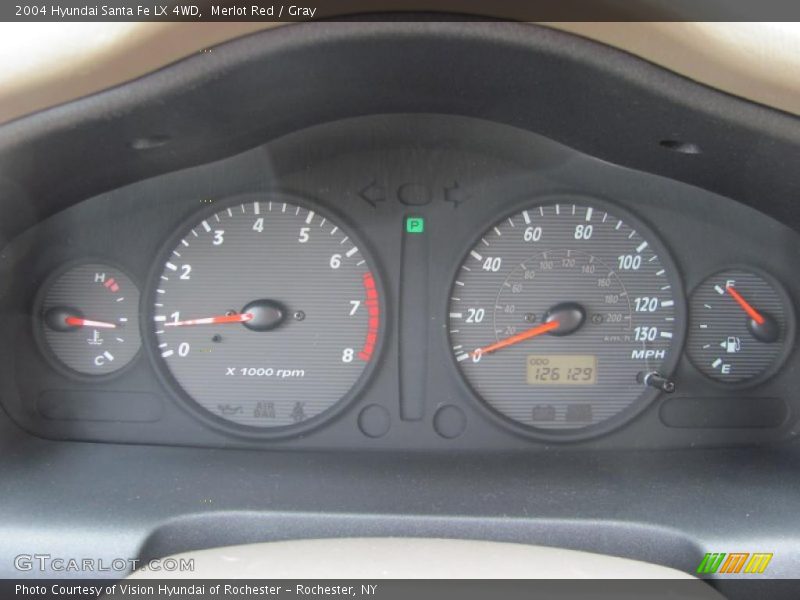 Merlot Red / Gray 2004 Hyundai Santa Fe LX 4WD