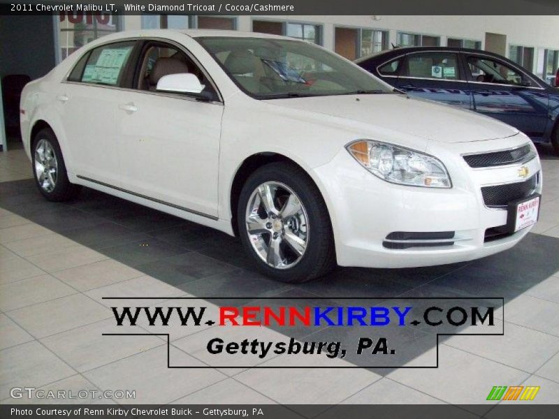White Diamond Tricoat / Cocoa/Cashmere 2011 Chevrolet Malibu LT