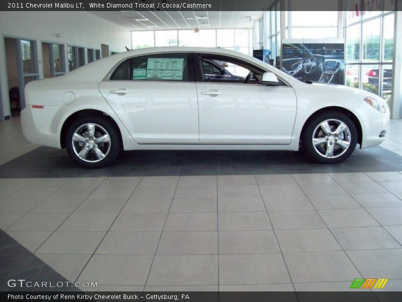 White Diamond Tricoat / Cocoa/Cashmere 2011 Chevrolet Malibu LT