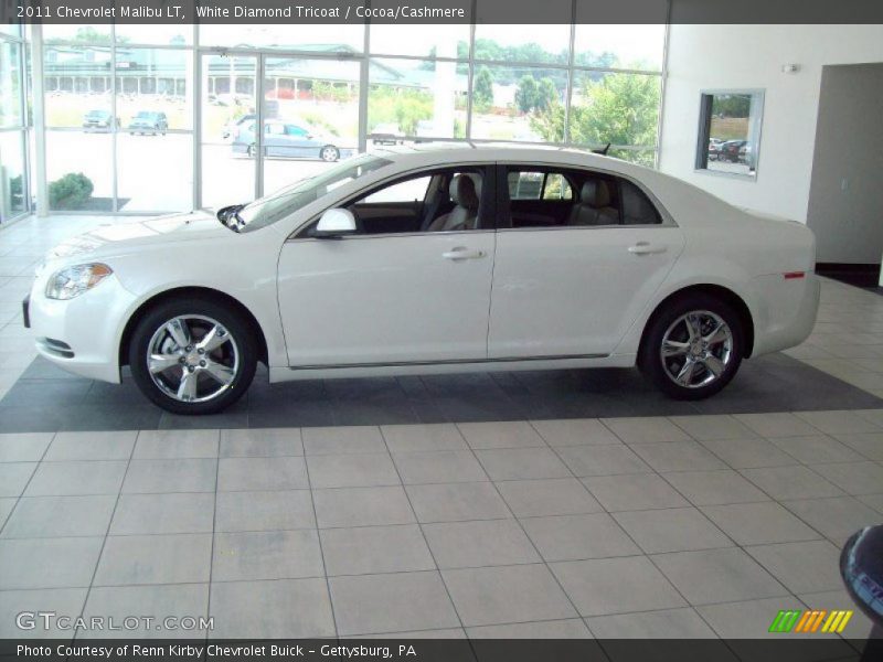 White Diamond Tricoat / Cocoa/Cashmere 2011 Chevrolet Malibu LT