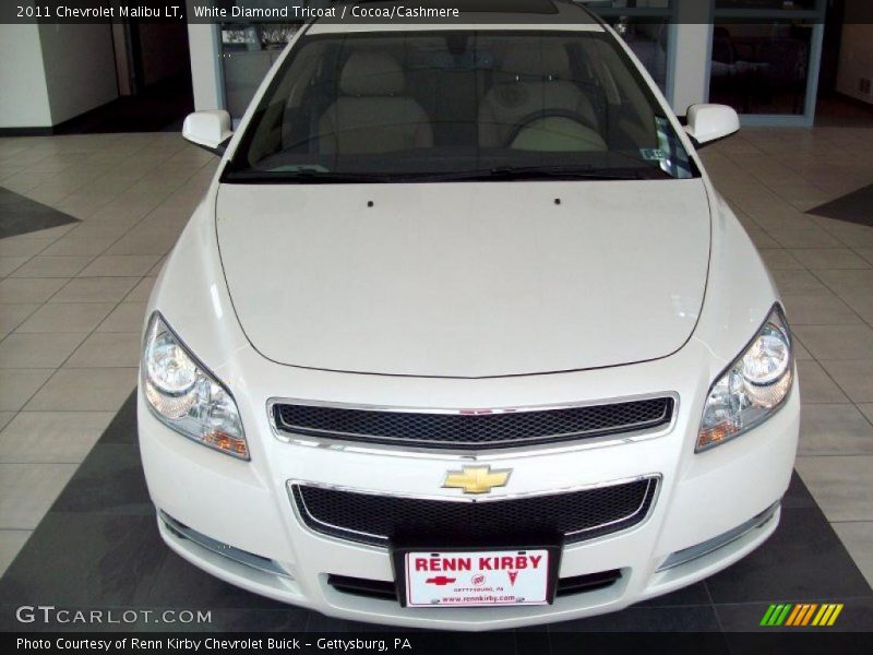White Diamond Tricoat / Cocoa/Cashmere 2011 Chevrolet Malibu LT