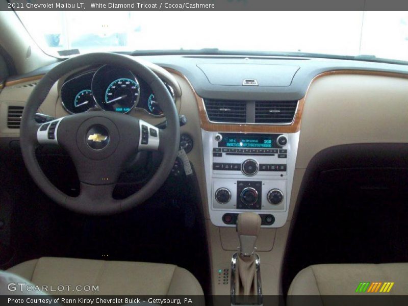 White Diamond Tricoat / Cocoa/Cashmere 2011 Chevrolet Malibu LT