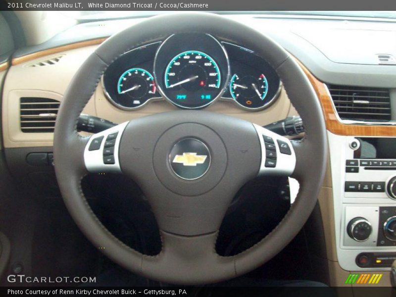 White Diamond Tricoat / Cocoa/Cashmere 2011 Chevrolet Malibu LT