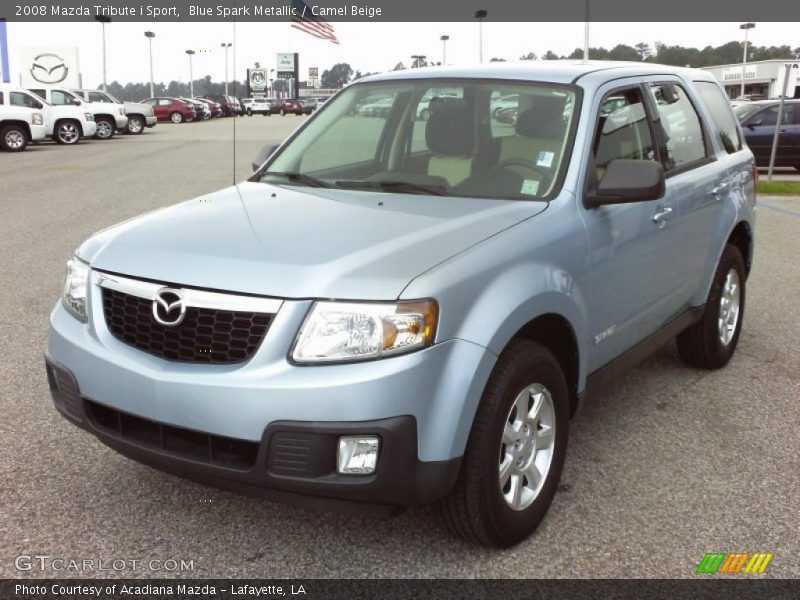 Blue Spark Metallic / Camel Beige 2008 Mazda Tribute i Sport