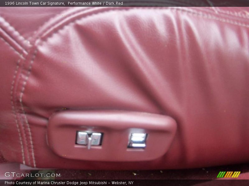 Performance White / Dark Red 1996 Lincoln Town Car Signature