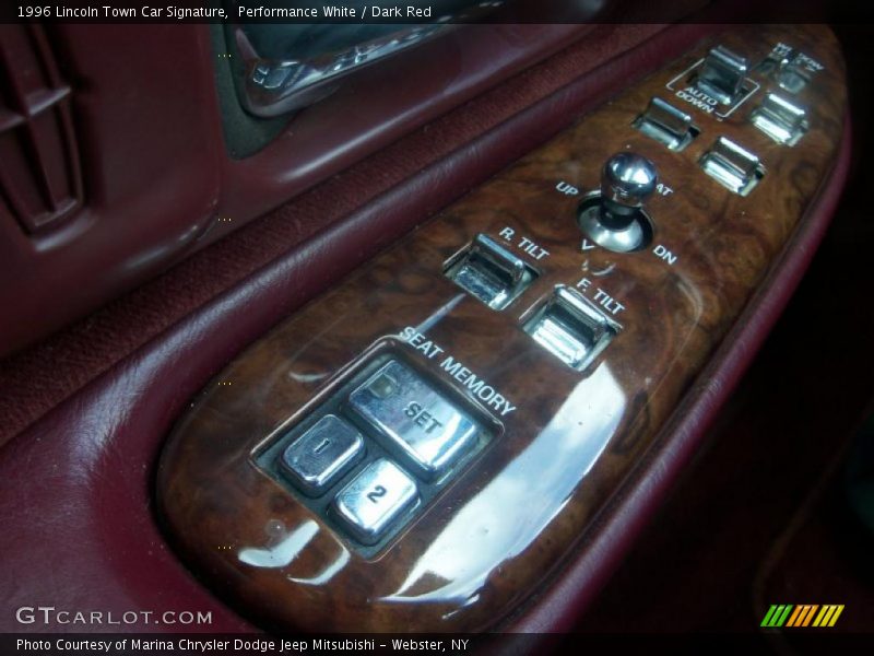 Performance White / Dark Red 1996 Lincoln Town Car Signature