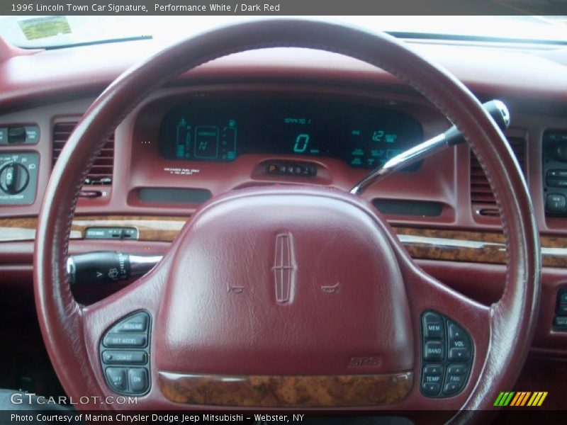 Performance White / Dark Red 1996 Lincoln Town Car Signature